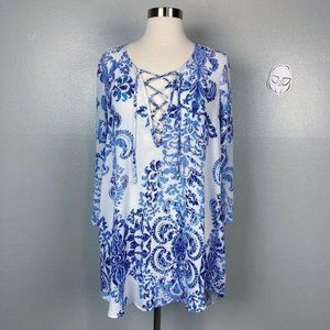 SHOW ME YOUR MUMU - S - Blue and White Lulu Tunic